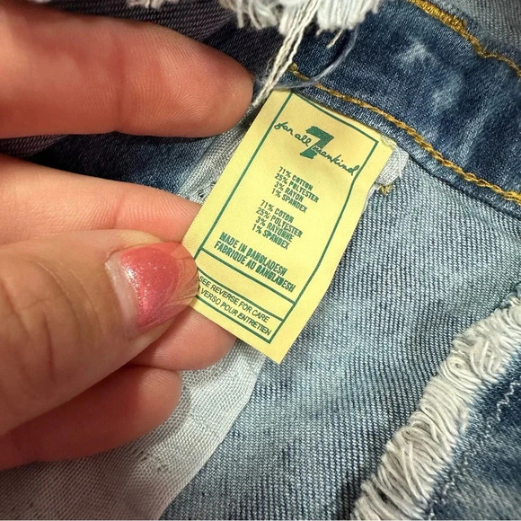 NWT 7 for all mankind 7FAMK denim overall jumper dress 24M tie dye bleach - Picture 5 of 6